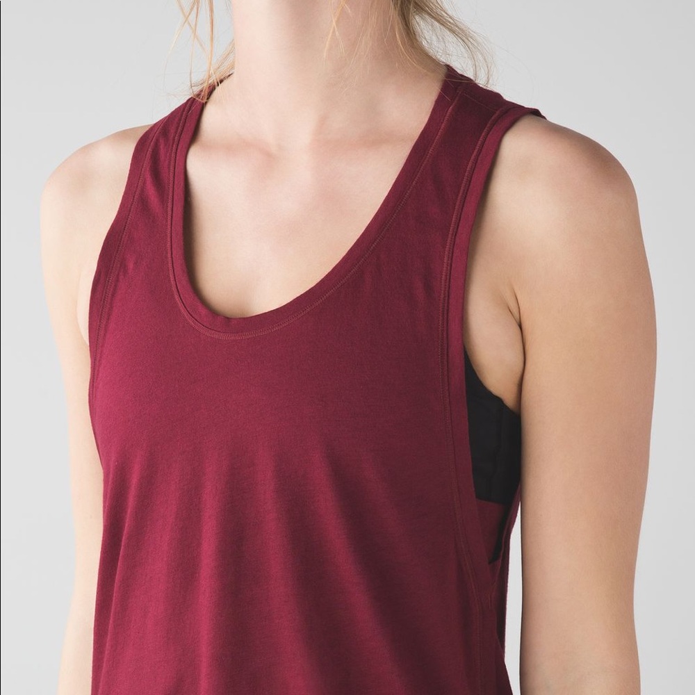 Lululemon Bliss Break Tank Rosewood Deep Maroon Red Tank Top Prima Cotton